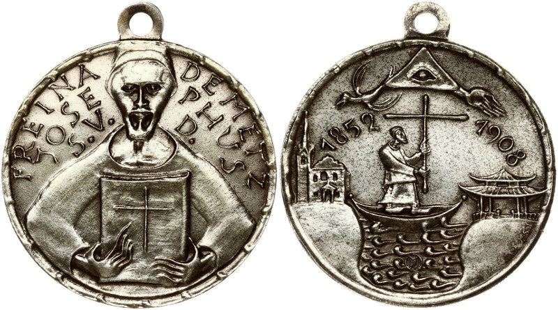 Italy Vatican Medal (1908) Reina Demetz Josephus S.V.D. 1852-1908. Brass silvere...