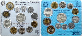 Italy 1-1000 Lire 2001 Giuseppe Verdi SET Obverse: Facing portrait of Giuseppe Verdi. Name of the author above left shoulder. Reverse: Front view of t...