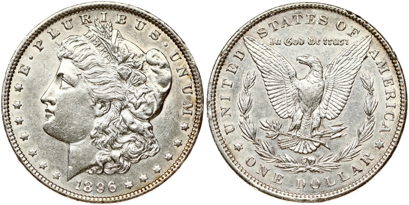 USA 1 Dollar 1896 'Morgan Dollar' Philadelphia. Obverse: Liberty head; facing le...
