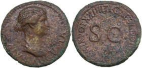Julia Augusta (Livia), Augusta, (14-29). AE Dupondius. Rome mint. Struck under Tiberius, AD 22-23. Obv. Bareheaded and draped bust of Julia Augusta (L...