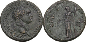 Domitian (81-96 AD). AE As, 81 AD. Obv. Laureate head right. Rev. Ceres standing left, holding ears of grain and long torch. RIC II-p. 1 (2nd ed.) 834...