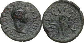 Trajan (98-117). AE 19 mm, Cyzicus mint (Mysia), Proconsul Cn. Pedanius Fuscus Salinator, 98-102. Obv. Laureate head right. Rev. Hero Kyzikos standing...