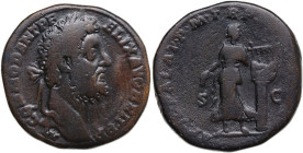 Commodus (177-193). AE Sestertius, 190-191. Obv. Head of Commodus, laureate, right. Rev. Apollo, draped in long robe, standing front, head right, hold...
