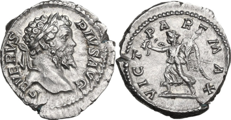 Septimius Severus (193-211). AR Denarius, 202-210. Obv. Head of Septimius Severu...