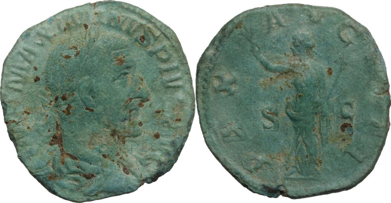 Maximinus I (235-238). AE Sestertius, 235-236. Obv. Laureate, draped and cuirass...