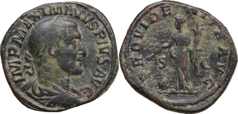 Maximinus I (235-238). AE Sestertius, 235-236. Obv. Laureate, draped and cuirass...