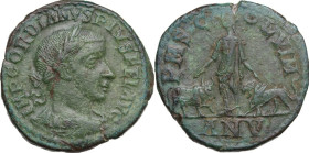 Gordian III (238-244). AE 29 mm, Viminacium mint (Moesia Superior), dated year 5 (243-244). Obv. Laureate and draped bust right. Rev. Moesia standing ...