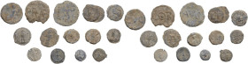 Lot of four-teen (14) lead tesserae to be sorted. PB.