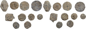 Lot of ten (10) lead tesserae to be sorted. PB.