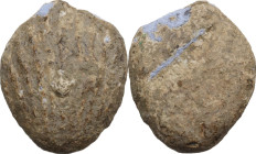 Leads from Ancient World. Lead scallop-shell. PB. 11.73 g. 20.00 mm. VF.