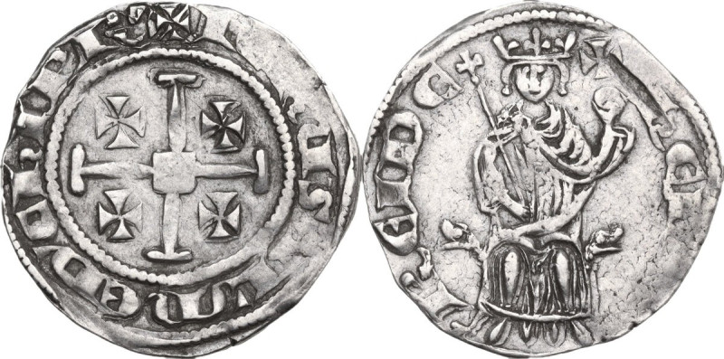 Cyprus. Henry II (1285-1324). AR 1/2 Gros, Crusader States. Lusignan Kingdom of ...