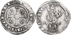 Cyprus. Henry II (1285-1324). AR 1/2 Gros, Crusader States. Lusignan Kingdom of Cyprus. Metcalf 683-684. AR. 4.60 g. 25.00 mm. VF.