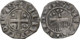 France. Henri I or Henri II of Champagne (1152-1180 or 1180-1197). BI Denier, Champagne, Provins mint. PdA 5975. BI. 0.90 g. 18.00 mm. Brown patina. V...