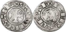 France. Anonymous. AR Denier, Sancerre, 1190-1230. Duplessy 647. AR. 0.90 g. 19.50 mm. R. Rare type. About VF.