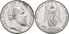 Germany. Wuerttemberg. Karl I, King of Württemberg (1864-1891). AR Taler, 1871. KM 620. AR. 18.46 g. 33.00 mm. Good VF. For the conclusion of the Fran...