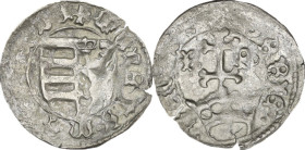Hungary. Matthias Corvinus (1458-1490). AR Denar, 1464. Huszár 708; ÉH 557d. AR. 0.50 g. 16.50 mm. About VF.
