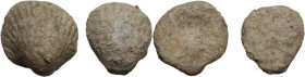 Aes Premonetale. Aes Formatum. Lot of 2 Aes formatum. AE solid cast cockle-shell, Central Italy, 6th-4th century BC. Vecchi ICC pl. 90,5. PB. VF.
