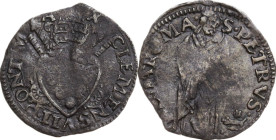 Italy. Clemente VII (1523-1534), Giulio De Medici. BI Quattrino, Roma mint. BI. 0.60 g. 17.50 mm. About VF/VF.