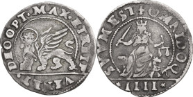 Italy. Venice. AR Four Gazzette, after 1540. Zub-Luciani 145. AR. 3.10 g. 25.00 mm. VF.