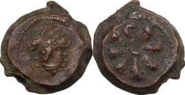 Kievan Rus. Kiev, Izyaslav Yaroslavich (1054-1078). Fur money seal. Obv. Duke's portrait. Rev. Rosette. Huletski-Doroshkevich, # 2. PB. 4.45 g. 13.00 ...