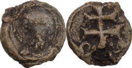 Kievan Rus. Kievan Rus', Kiev, Mstislav Vladimirovich (1125-1132). Fur money seal. Obv. St. Theodore of Amasea. Rev. Patriarchal cross. Huletski-Doros...