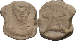 Kievan Rus. Kievan Rus', Chernihov, Vladimir Davidovich (1139-1151). Fur money seal. Obv. St. Deacon Stephen. Rev. Д-shaped dukely sign. Huletski-Doro...