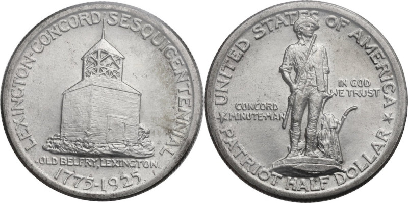 USA. AR Half Dollar 1925 Lexington. KM 156. AR. 30.00 mm. AU/MS.