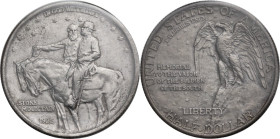 USA. AR Half Dollar 1925 Stone Mountain. KM 157. AR. 30.00 mm. The 1925 Stone Mountain half dollar is a popular silver commemorative, from a large dis...