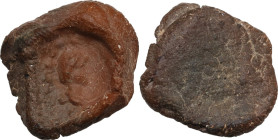 Clay seal with draped bust right. Diameter: 18 mm.
