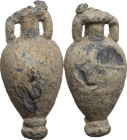 'Groma' weight in the shape of amphora with [missing] suspension loop. Roman period, 1st-3rd century AD. 40 mm, 36.35 g. In the building of a Castra, ...