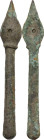 Bronze arrow-shaped element, possibly an ink nib. 50 mm.