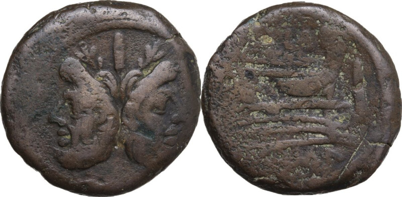 P. Cornelius Sulla. AE As, 151 BC. Obv. Laureate head of Janus. Rev. Prow right....