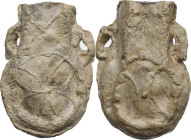 Lead pilgrim's ampulla. Medieval. 41 x 27 mm.