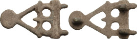 Bronze openwork buckle. Late roman to early middle age. 42 x 24 mm.