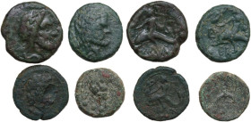 Greek Italy, Calabria. Lot of 4 unclassified AE denominations of Brundisium. AE. About VF:Good F.