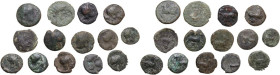 Greek Sicily. Lot of 14 unclassified AE denominations of Entella. AE. Good F:F:About F.