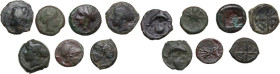 Greek Sicily. Lot of 7 unclassified AE denominations of Syracuse. AE. VF:AboutVF:Good F.
