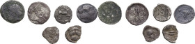 Greek Italy and Greek Sicily. Multiple lot of six (6) AR Fraction. Noted Naxos.