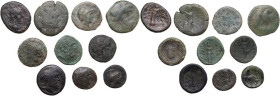 Greek World. Lot of 10 unclassified AE denominations; including: Apameia, Heraclea, Panormos, Metapont, Rhegion, Morgantina. AE. About VF:Good F:F.
