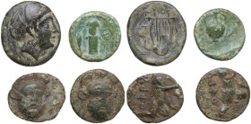 Greek Asia. Lot of 4 unclassified AE denominations; including: Mytilene, Sestos and Ophrynion (rare!). AE. VF:About VF.