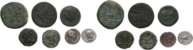The Roman Republic. Lot of 7 unclassified denominations; including: 2 AR Denarii and 5 AE denominations. AE and AR. Good VF:About VF:F.