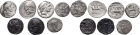 Roman Republic and Empire. Lot of 7 unclassified AR denarii; including: Trajan. AR. VF:About VF.