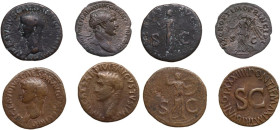 The Roman Empire. Lot of four (4) AE As. AE.