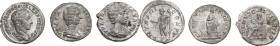 The Roman Empire. Lot of 3 unclassified AR Denarii; including: Severus Alexander, Julia Soemias and Julia Domna. AR. Good VF:VF.