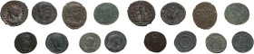 The Roman Empire. Lot of 8 unclassified AE denominations; including: Constantine I, Constantius Chlorus, Aurelian, Crispus, Magnentius. AE. VF:About V...