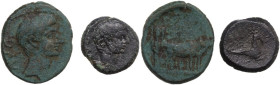 The Roman Empire. Lot of 2 unclassified AE provincial coins, time of Augustus. AE. About VF.
