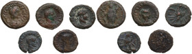The Roman Empire. Lot of five (5) AE Alexandrine tetradrachms. AE.