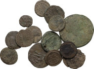 The Roman Empire. Multiple lot of fifteen (15) unclassified AE coins. AE.