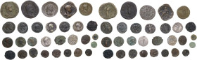 The Roman and Byzantine Empire. Lot of 29 unclassified AR (3) and AE (25) denominations and (1) PB Tessera; including: Trajan, Antoninus Pius, Valenti...