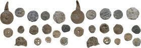 Lot of fifteen (15) lead tesserae to be sorted. PB.